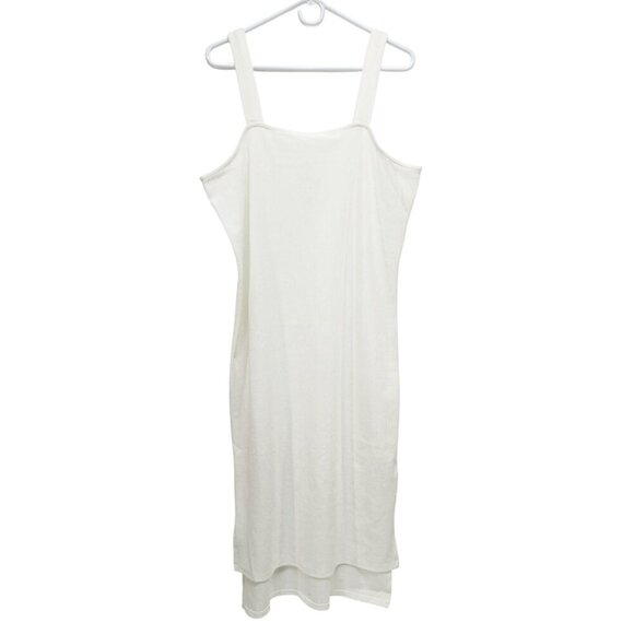 The Drop Womens White Sleeveless Ribbed Midi Dress Size XXL Cotton Blend - Picture 2 of 14